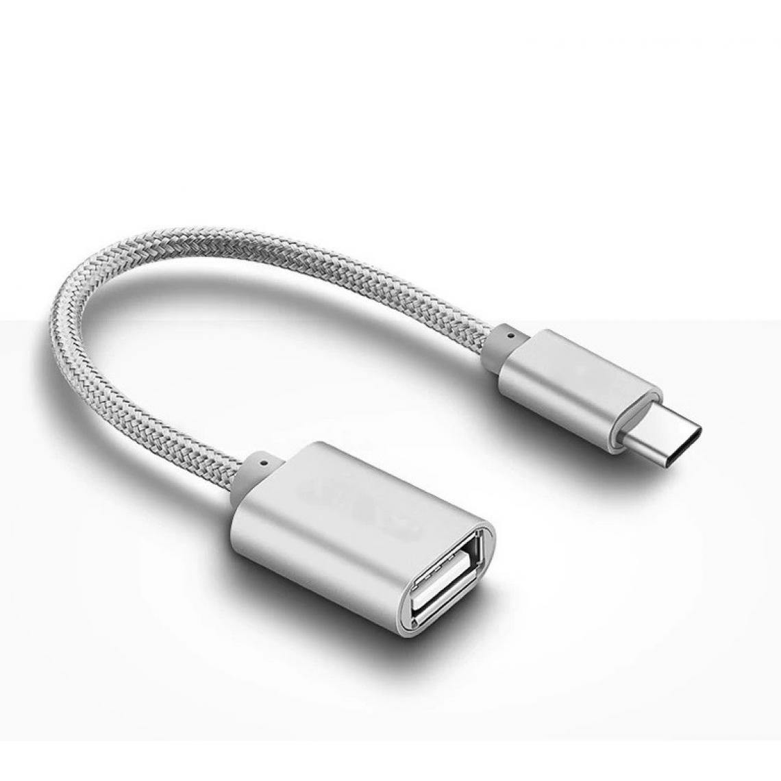 Shot - Adaptateur Type C/USB pour "HUAWEI P40 Pro+" Smartphone & MAC USB-C Clef (ARGENT) - Autres accessoires smartphone