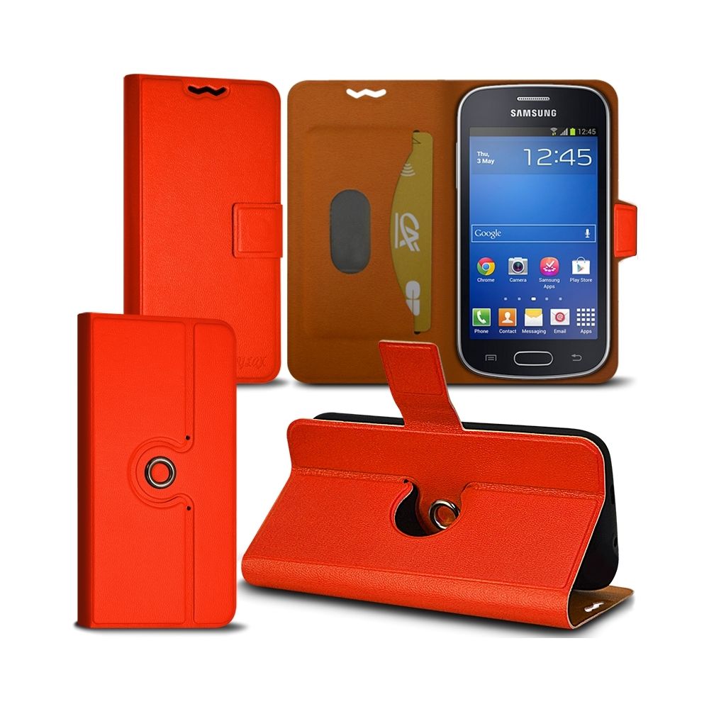 Karylax - Housse Coque Etui Fonction Support 360 degrés Universel S couleur Orange pour Samsung Galaxy Trend Lite - Autres accessoires smartphone