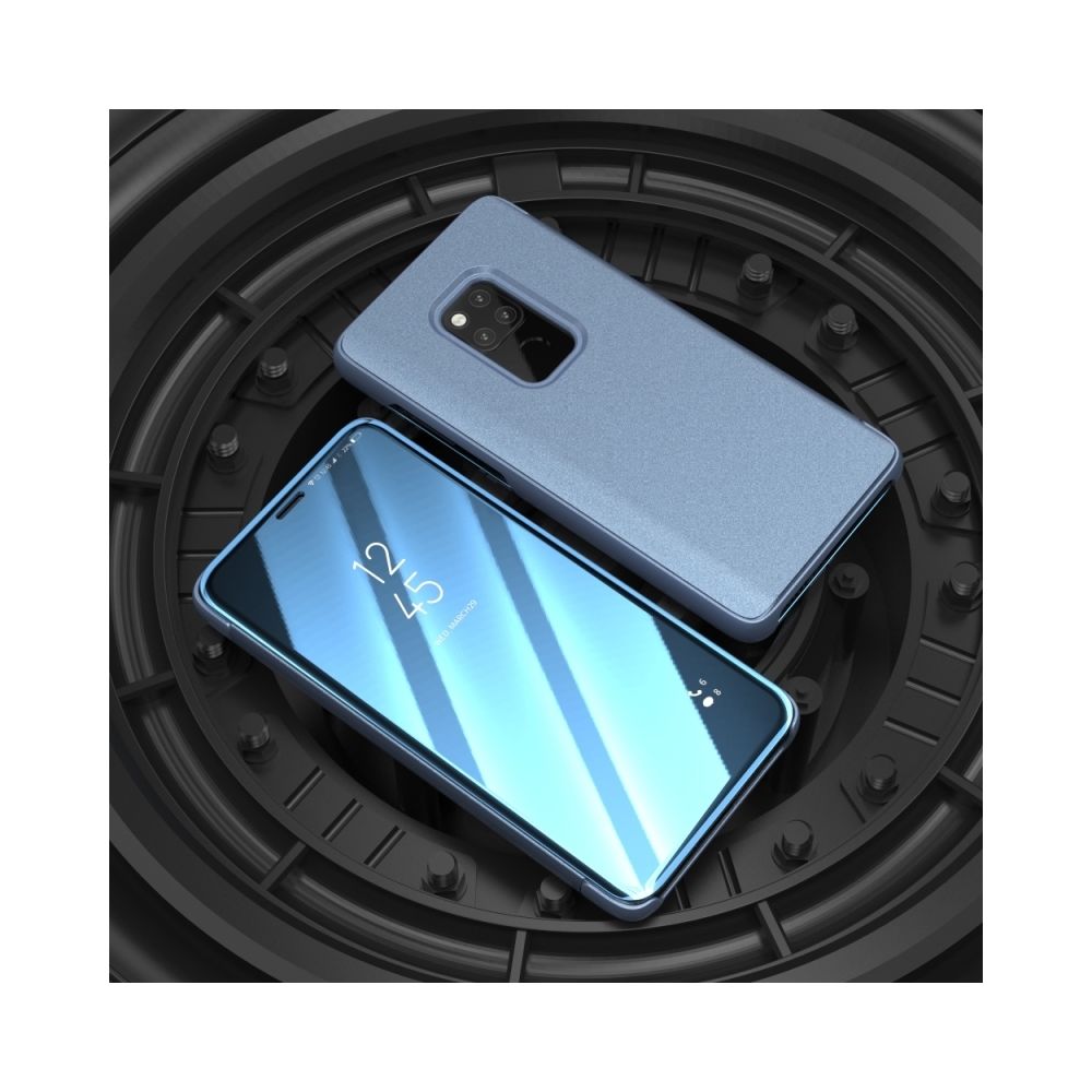 Wewoo - Étui en cuir PU avec rabat horizontal Clear View pour Huawei Mate 20, avec support (bleu) - Coque, étui smartphone
