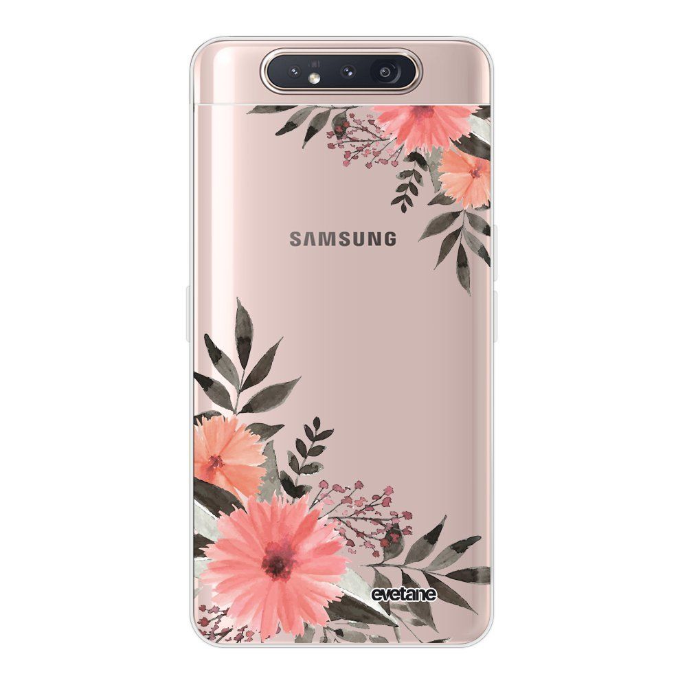 Evetane - Coque Samsung Galaxy A80 360 intégrale transparente Fleurs roses Ecriture Tendance Design Evetane. - Coque, étui smartphone