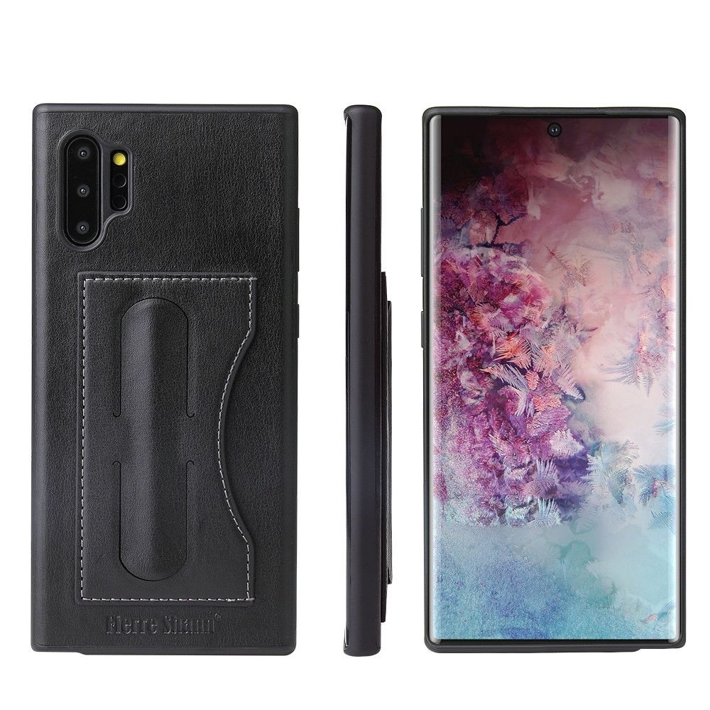Wewoo - Housse Étui Coque Pour Galaxy Note10 + Fierre Shann Etui de protection en cuir à couverture totale avec support et fente carte Noir - Coque, étui smartphone