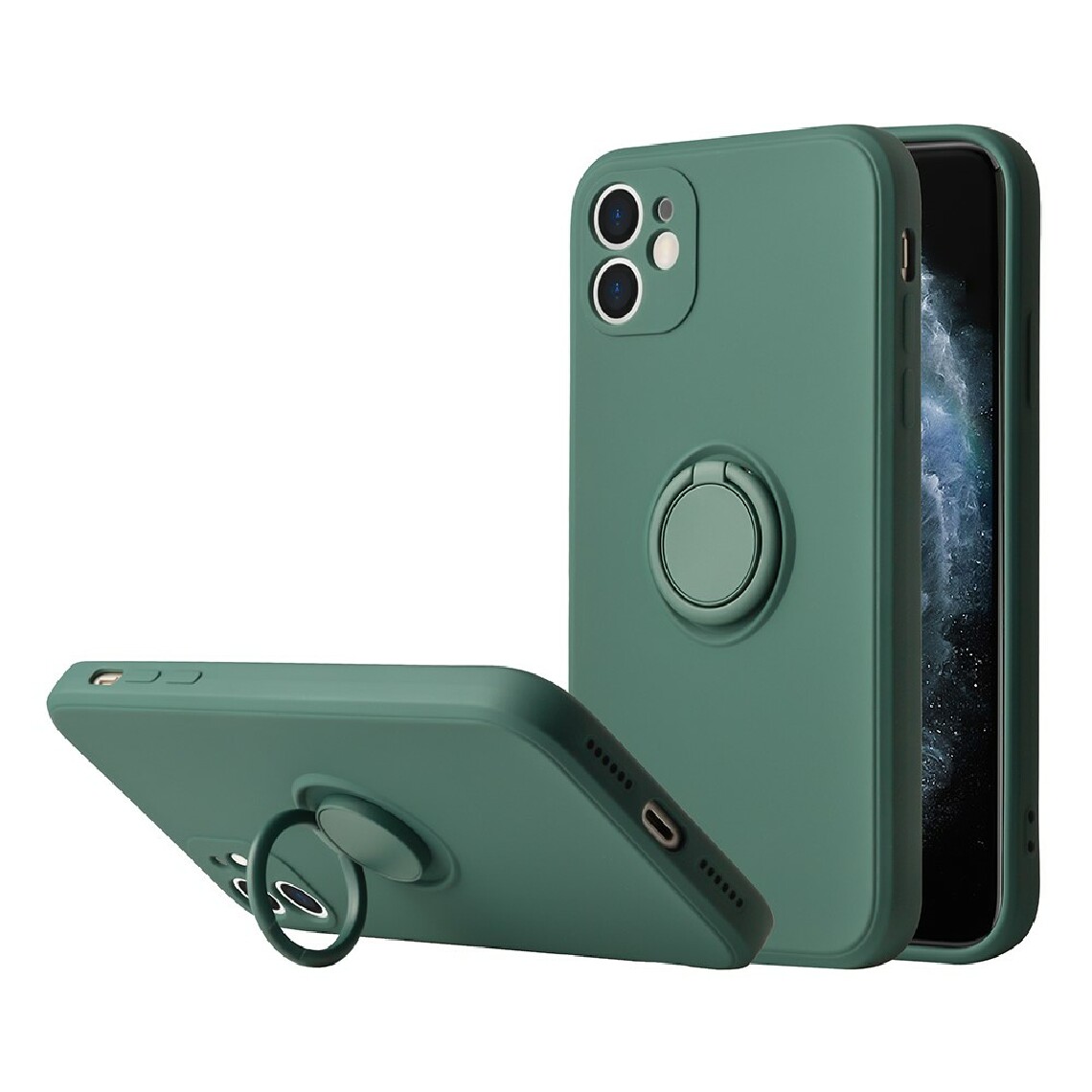 Other - Coque en TPU sensation de gel de silice avec béquille vert armé pour votre Apple iPhone 12 mini - Coque, étui smartphone