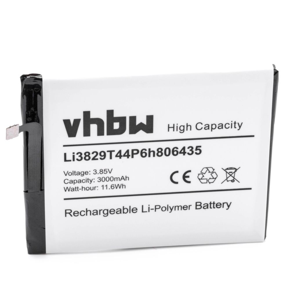 Vhbw - vhbw Li-Polymère batterie 3000mAh (3.85V) pour téléphone portable mobil smartphone ZTE Nubia Z11, Z11 Dual Sim TD-LTE - Batterie téléphone