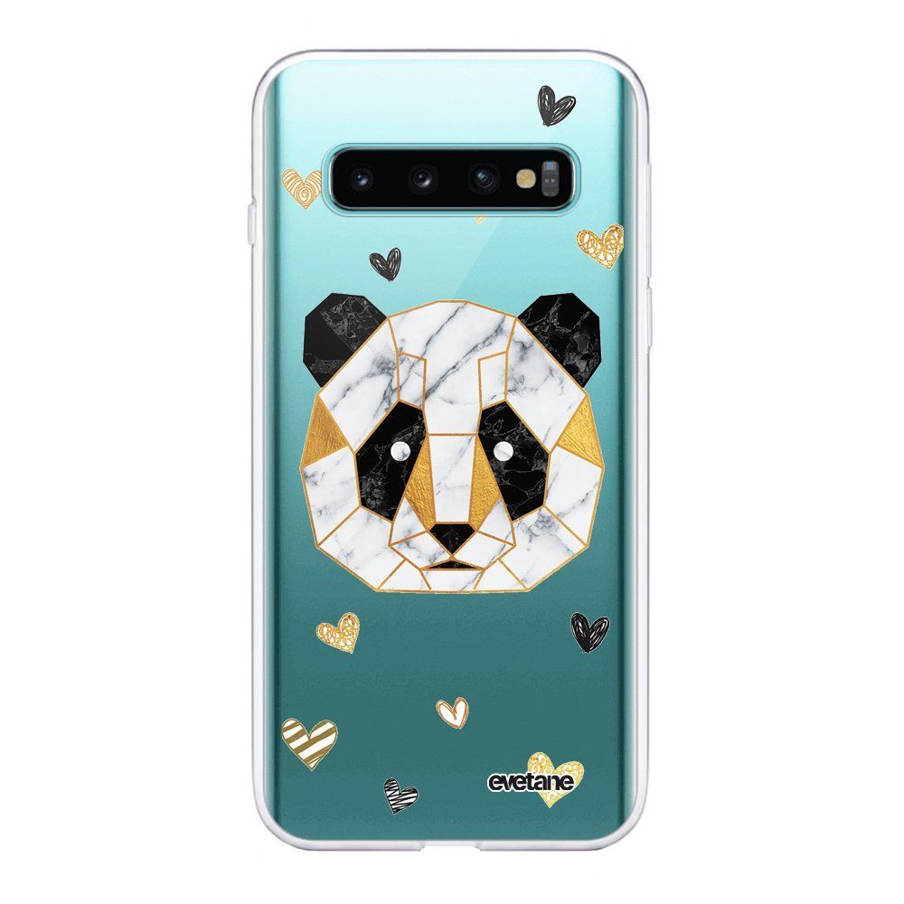 Evetane - Coque Samsung Galaxy S10 Plus souple transparente Panda Géométrique Motif Ecriture Tendance Evetane. - Coque, étui smartphone