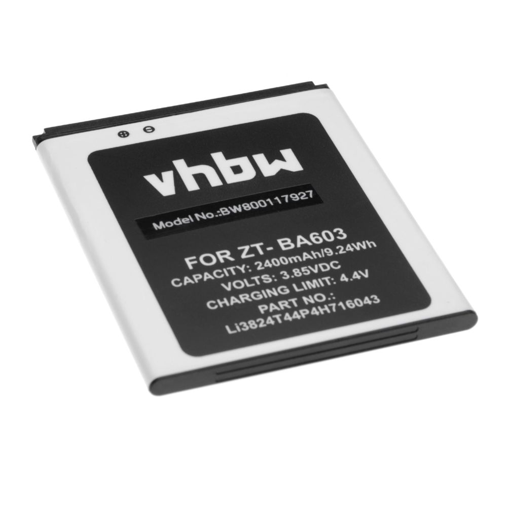 Vhbw - vhbw Li-Ion batterie 2400mAh (3.85V) pour téléphone portable mobil smartphone ZTE BA520, BA603, Blade A520, Blade A520C, Blade A520C Dual SIM - Batterie téléphone