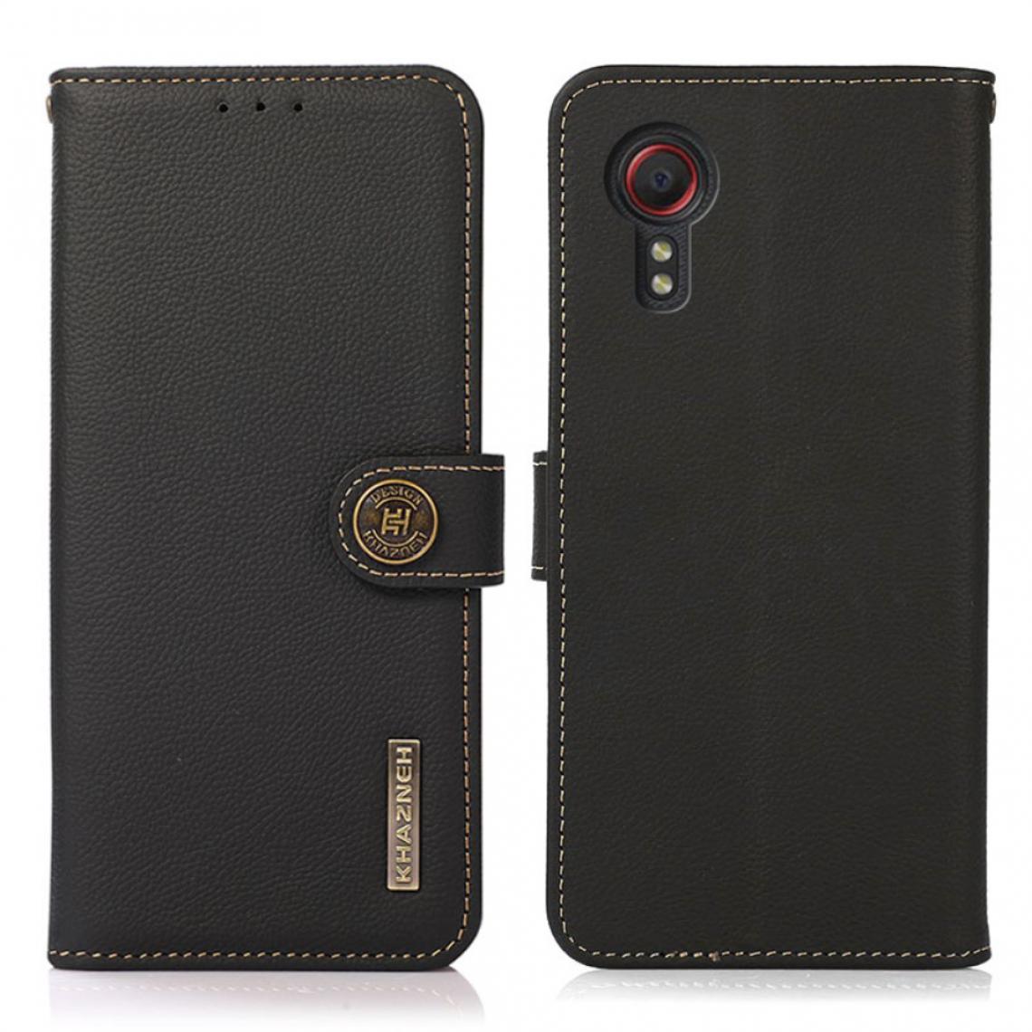 Other - Etui en cuir véritable Conception de balayage antivol RFID noir pour votre Samsung Galaxy Xcover 5 - Coque, étui smartphone