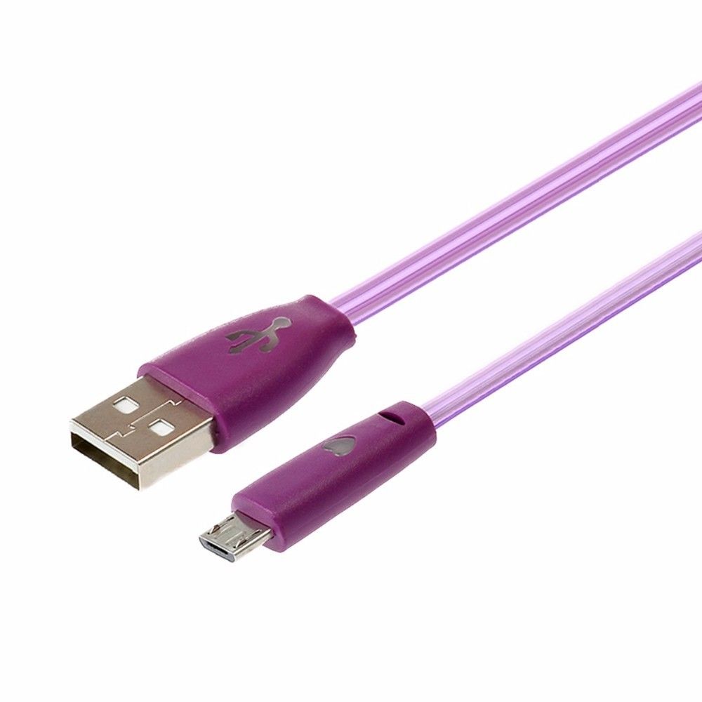 Shot - Cable Smiley Micro USB pour ACER Iconia Tab LED Lumiere Android Chargeur USB Smartphone Connecteur (VIOLET) - Chargeur secteur téléphone