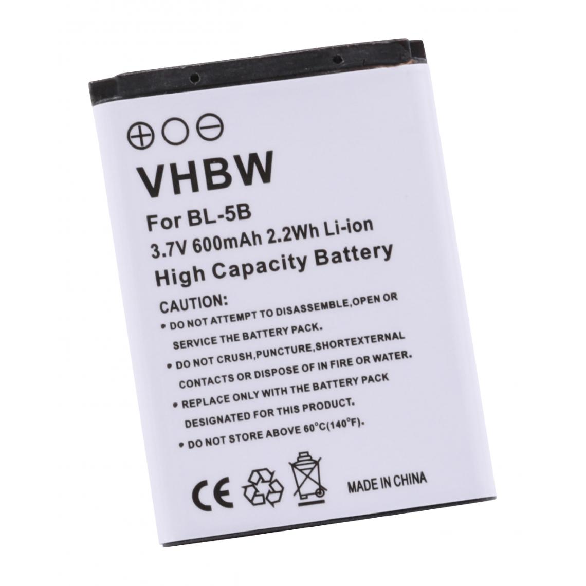 Vhbw - vhbw Batterie compatible avec Topblue V2.0 blu smartphone (600mAh, 3,7V, Li-ion) - Batterie téléphone