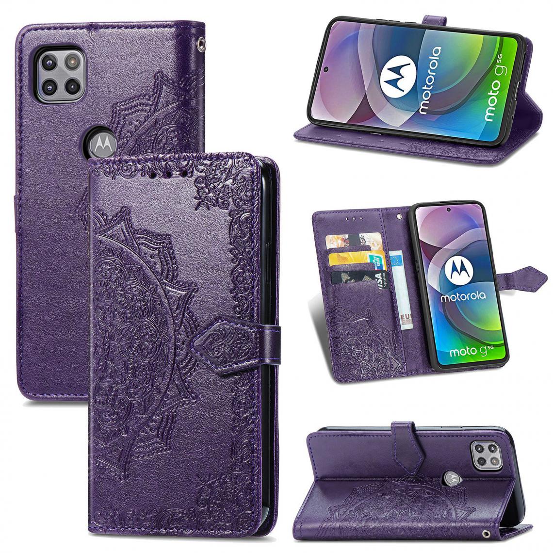 OtterBox - Moto G 5G Housse Etui Coque de protection type portefeuille [Violet] - Coque, étui smartphone
