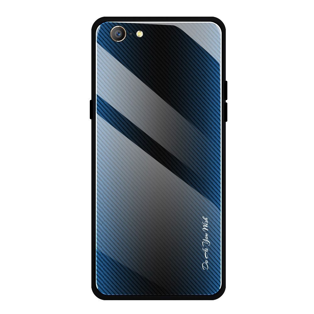 Wewoo - Coque Pour OPPO A57 / A39 étui de protection en verre dégradé de texture bleu - Coque, étui smartphone