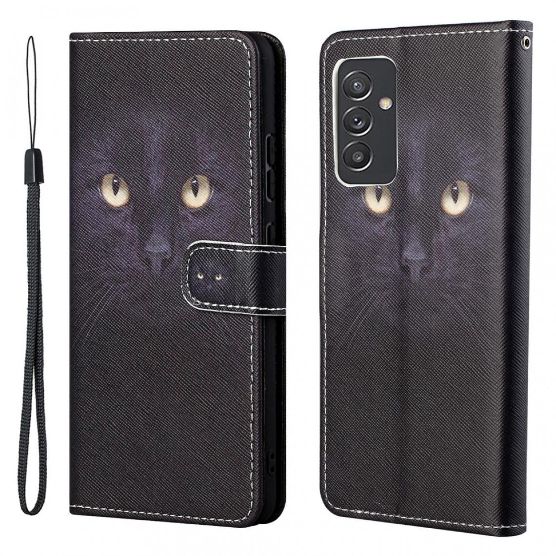 Other - Etui en PU Impression de nouveaux motifs de texture croisée avec support yeux de chat pour votre Samsung Galaxy A82 5G - Coque, étui smartphone