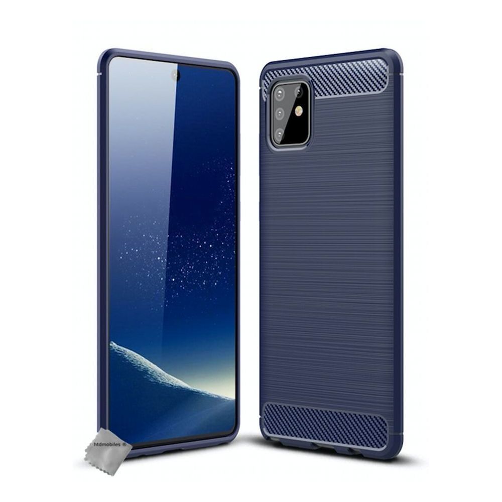 Htdmobiles - Housse etui coque silicone gel carbone pour Samsung Galaxy Note 10 Lite + verre trempe - BLEU FONCE - Autres accessoires smartphone