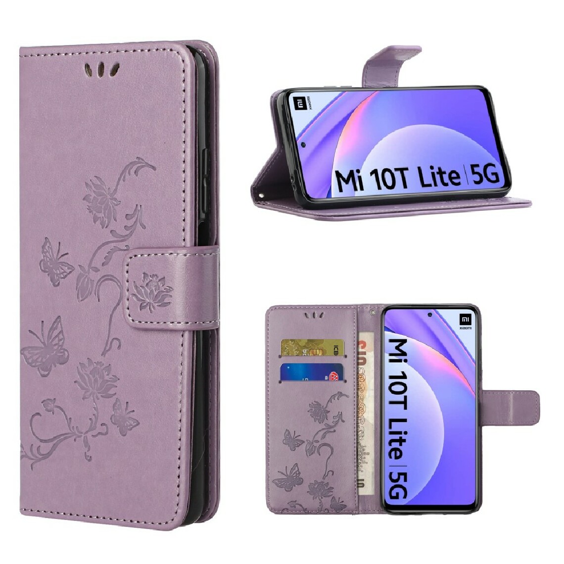 Other - Etui en PU imprimer des fleurs de papillons violet pour votre Xiaomi Mi 10T Lite 5G - Coque, étui smartphone