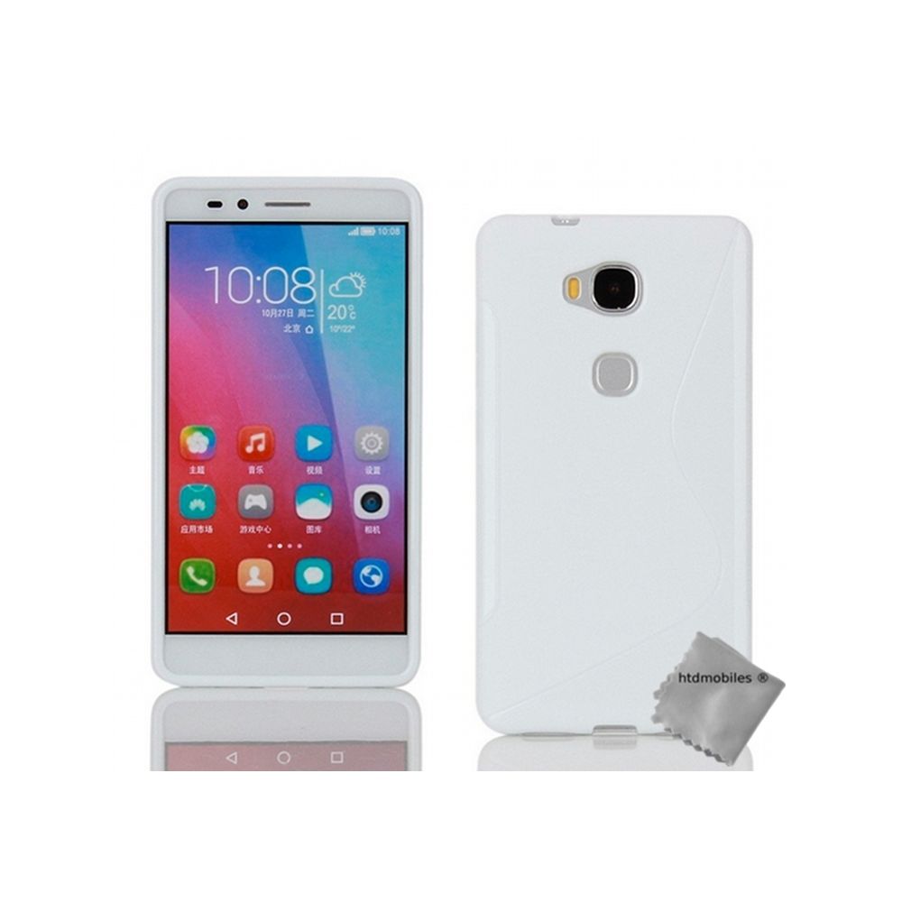 Htdmobiles - Housse etui coque pochette silicone gel fine pour Huawei Honor 5x + verre trempe - BLANC - Autres accessoires smartphone