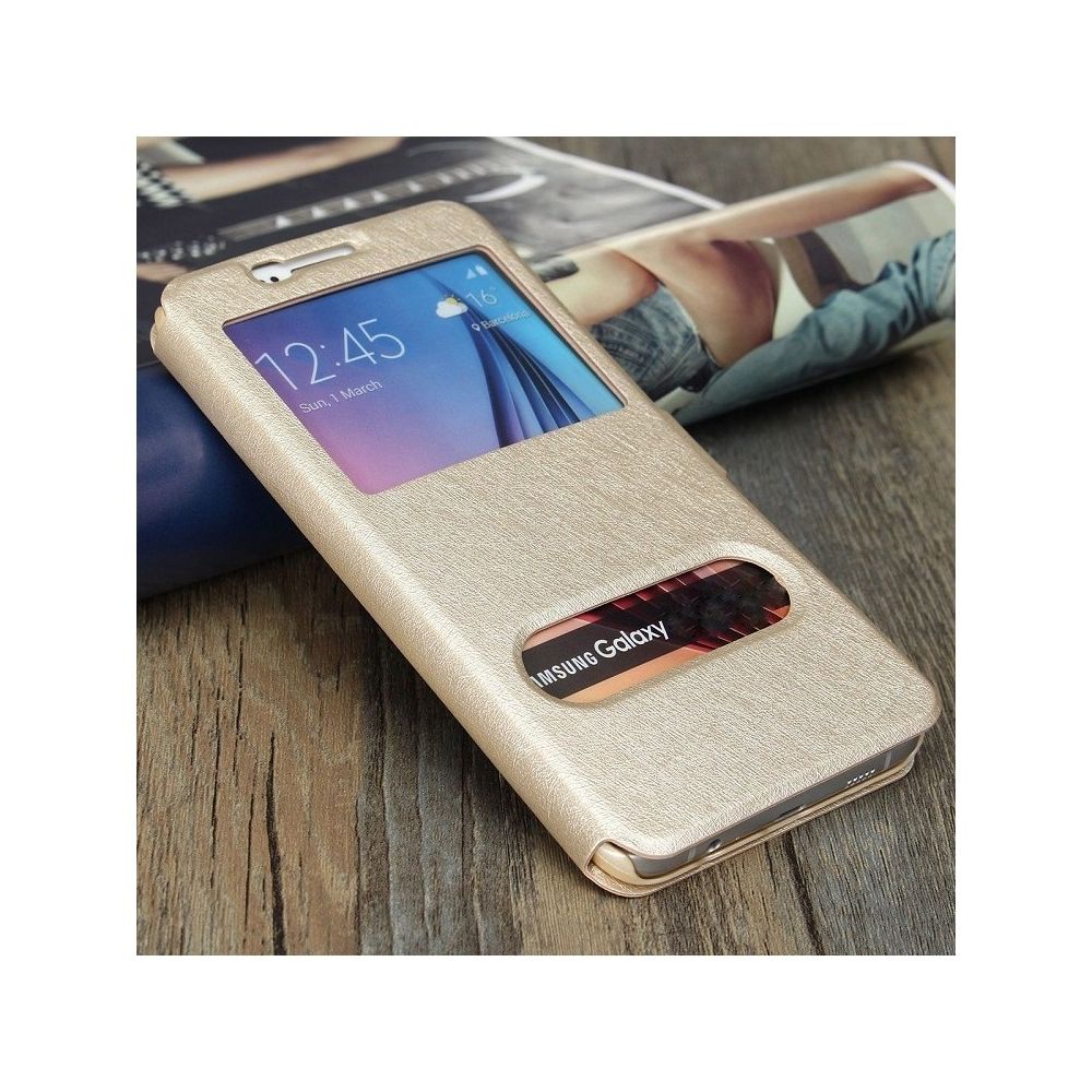 marque generique - Etui Housse Coque View Case Or Gold pour Samsung Galaxy S7 Edge - Coque, étui smartphone