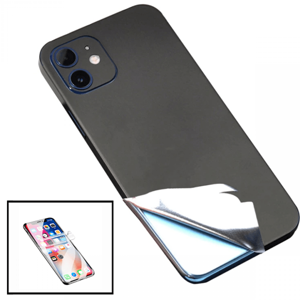 Phonecare - Kit Film arrière Full-Edged SurfaceStickers + Film Hydrogel à Coque Complète Avant pour iPhone SE 2020 - Noir - Coque, étui smartphone
