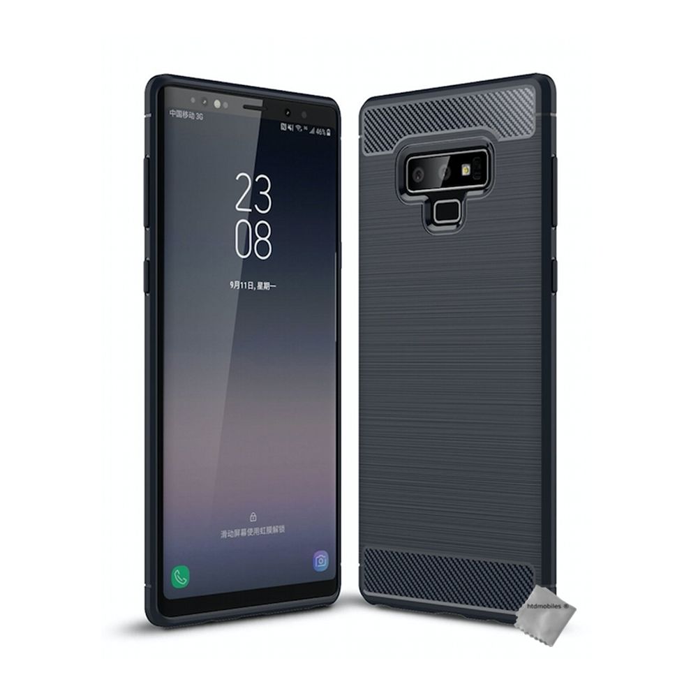Htdmobiles - Housse etui coque silicone gel carbone pour Samsung Galaxy Note 9 + film ecran - BLEU FONCE - Autres accessoires smartphone