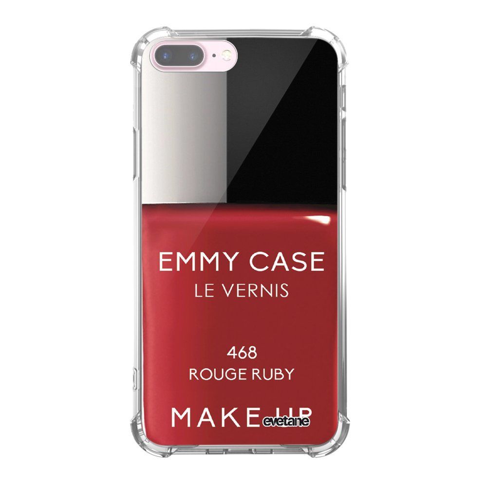 Evetane - Coque iPhone 7 Plus / 8 Plus anti-choc souple avec angles renforcés transparente Vernis Rouge Evetane - Coque, étui smartphone