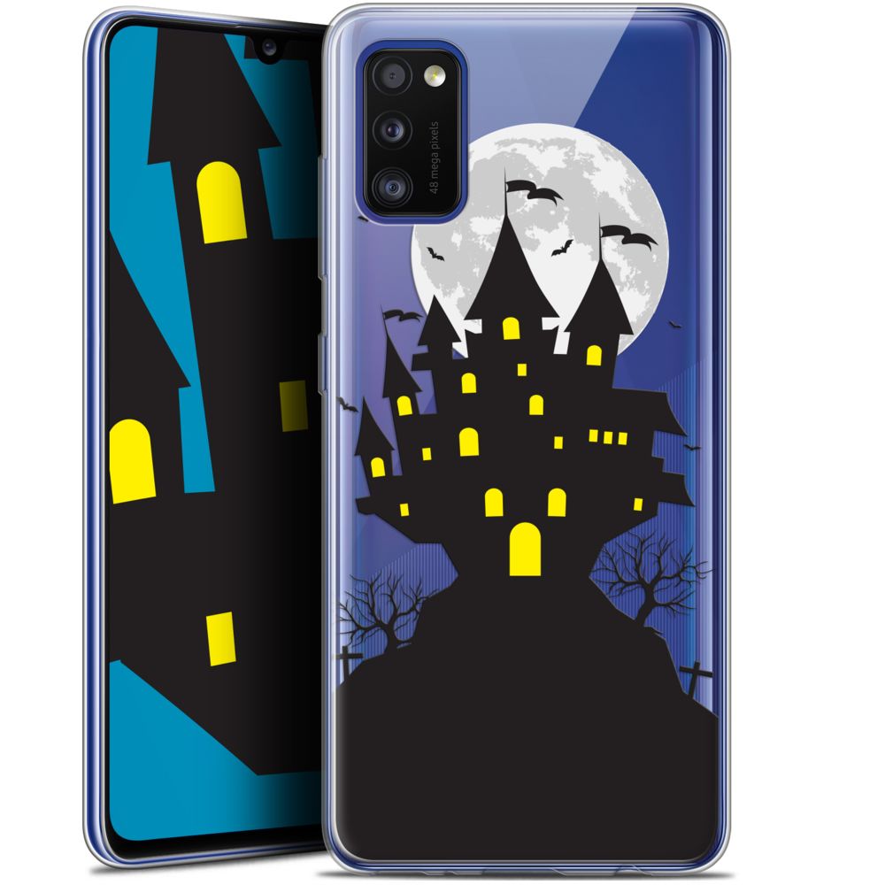 Caseink - Coque Pour Samsung Galaxy A41 (6.1 ) [Gel HD Collection Halloween Design Castle Scream - Souple - Ultra Fin - Imprimé en France] - Coque, étui smartphone