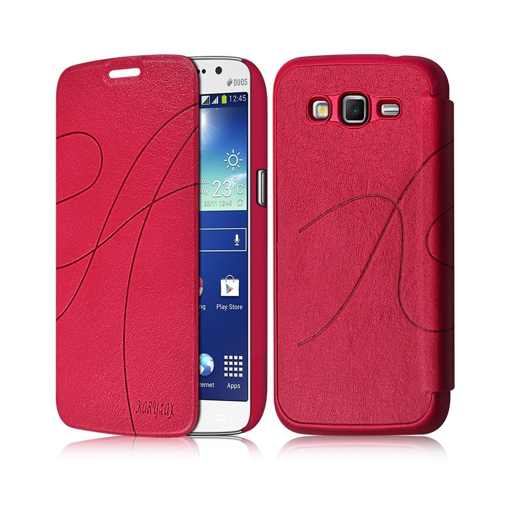 Karylax - Coque Housse Etui à rabat latéral et porte-carte couleur Rose Fushia pour Samsung Galaxy Grand 2 (G7105) + Film de Protection - Autres accessoires smartphone