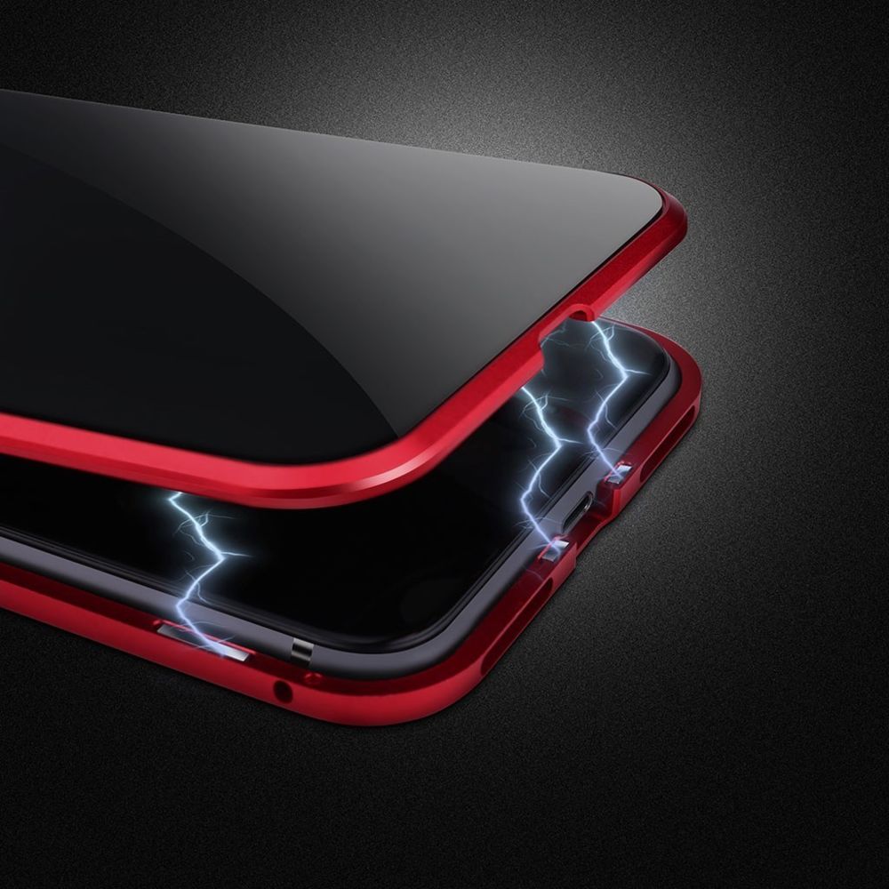 Generic - Pour iPhone XS MAX 6.5 pouces en verre pare-chocs magnétique Adsorption Boîtier métallique couverture rouge - Autres accessoires smartphone