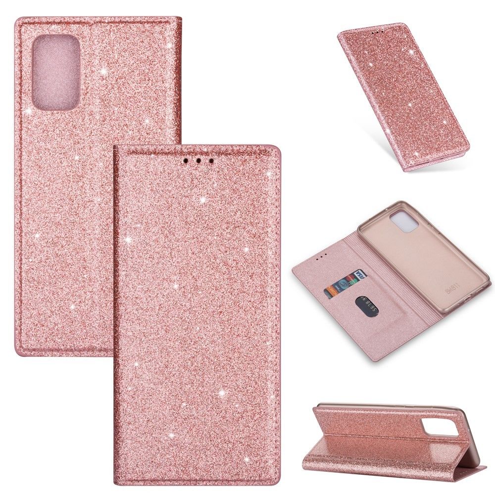 marque generique - Etui en PU flash auto-absorbé avec support or rose pour votre Samsung Galaxy S20/S11e - Coque, étui smartphone