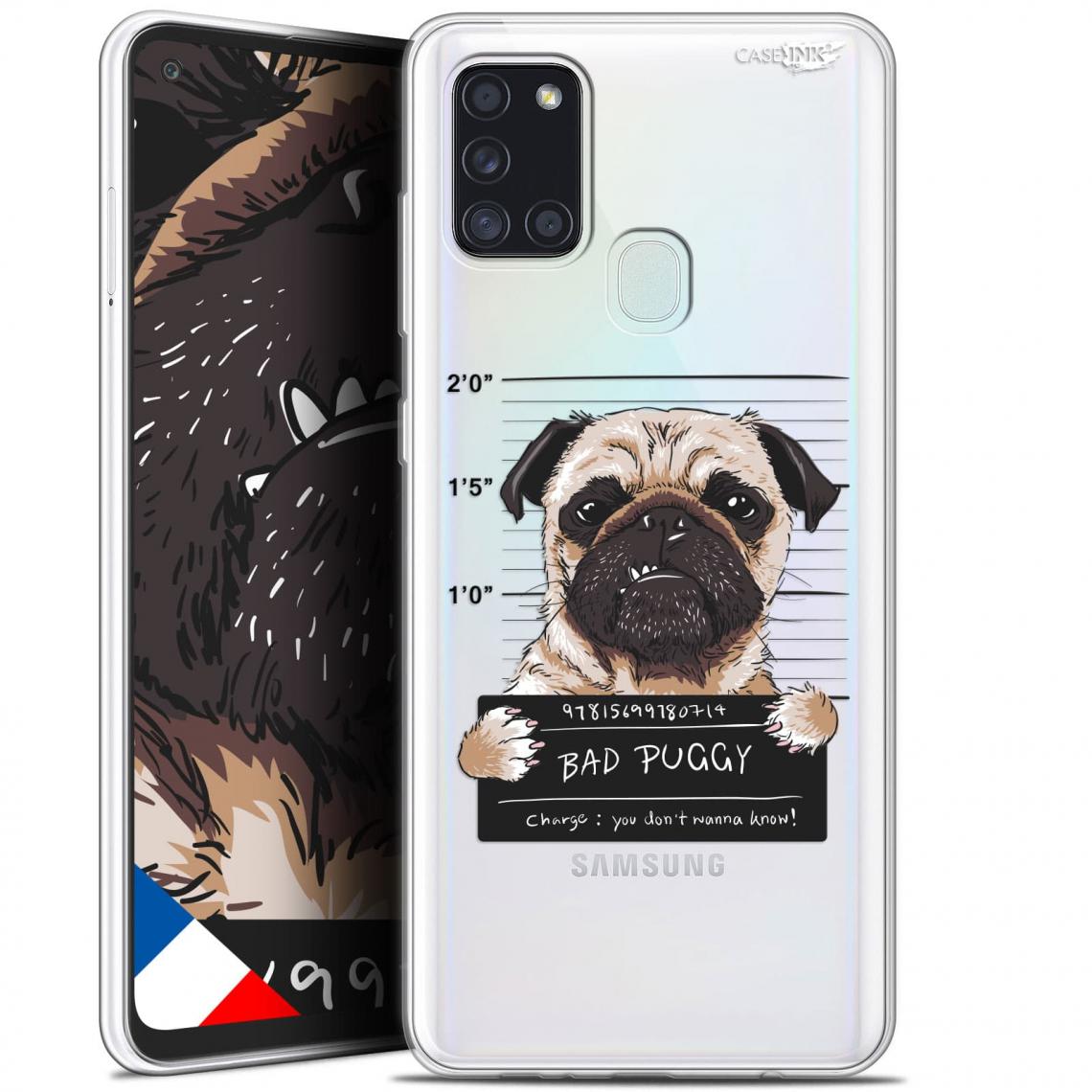 Caseink - Coque arrière Samsung Galaxy A21S (6.5 ) Gel HD [ Nouvelle Collection - Souple - Antichoc - Imprimé en France] Beware The Puggy Dog - Coque, étui smartphone