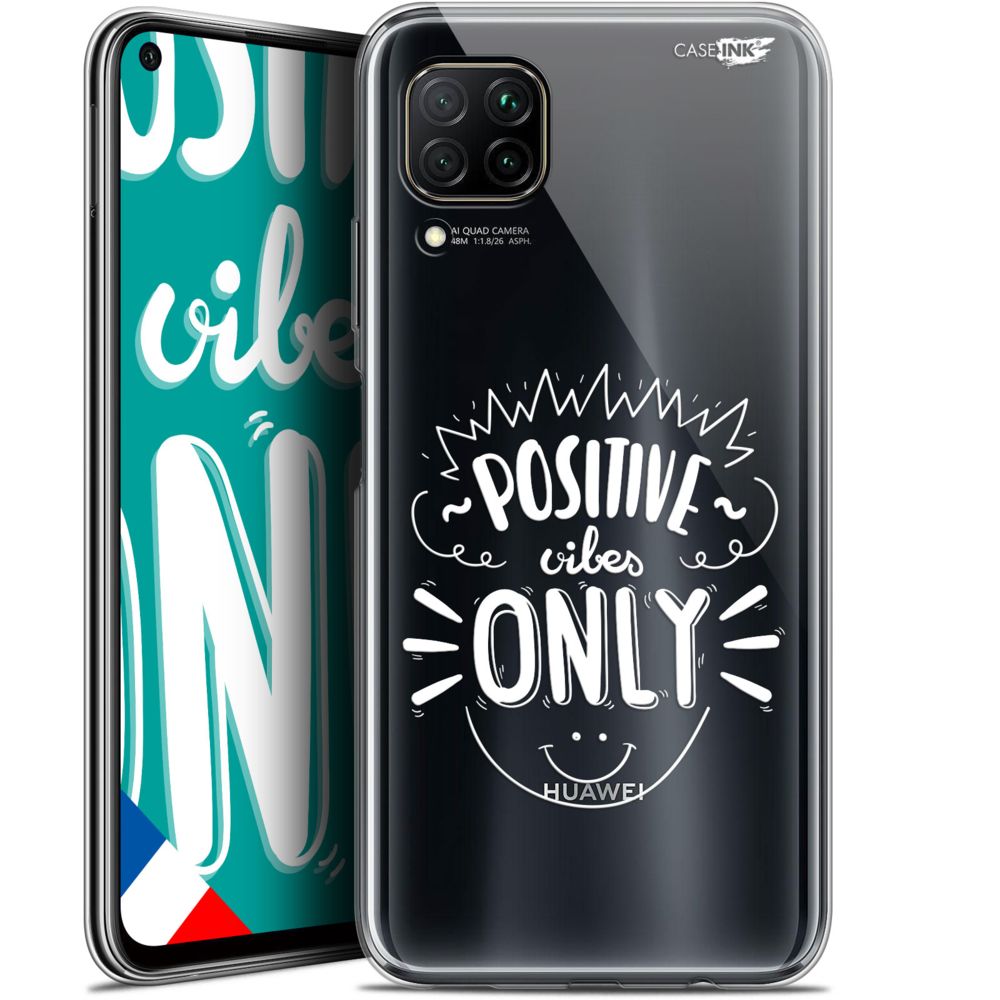 Caseink - Coque arrière Huawei P40 Lite (6.4 ) Gel HD [ Nouvelle Collection - Souple - Antichoc - Imprimé en France] Positive Vibes Only - Coque, étui smartphone