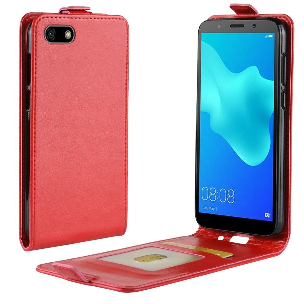 marque generique - Etui en PU flip vertical rouge pour votre Huawei Y5 Prime/Y5 - Autres accessoires smartphone