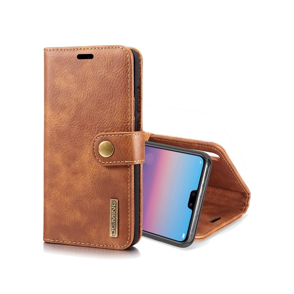 Wewoo - Housse Étui marron pour Huawei P20, avec titulaire et fentes Crazy Horse Texture Flip détachable en cuir magnétique cartes porte-monnaie - Coque, étui smartphone