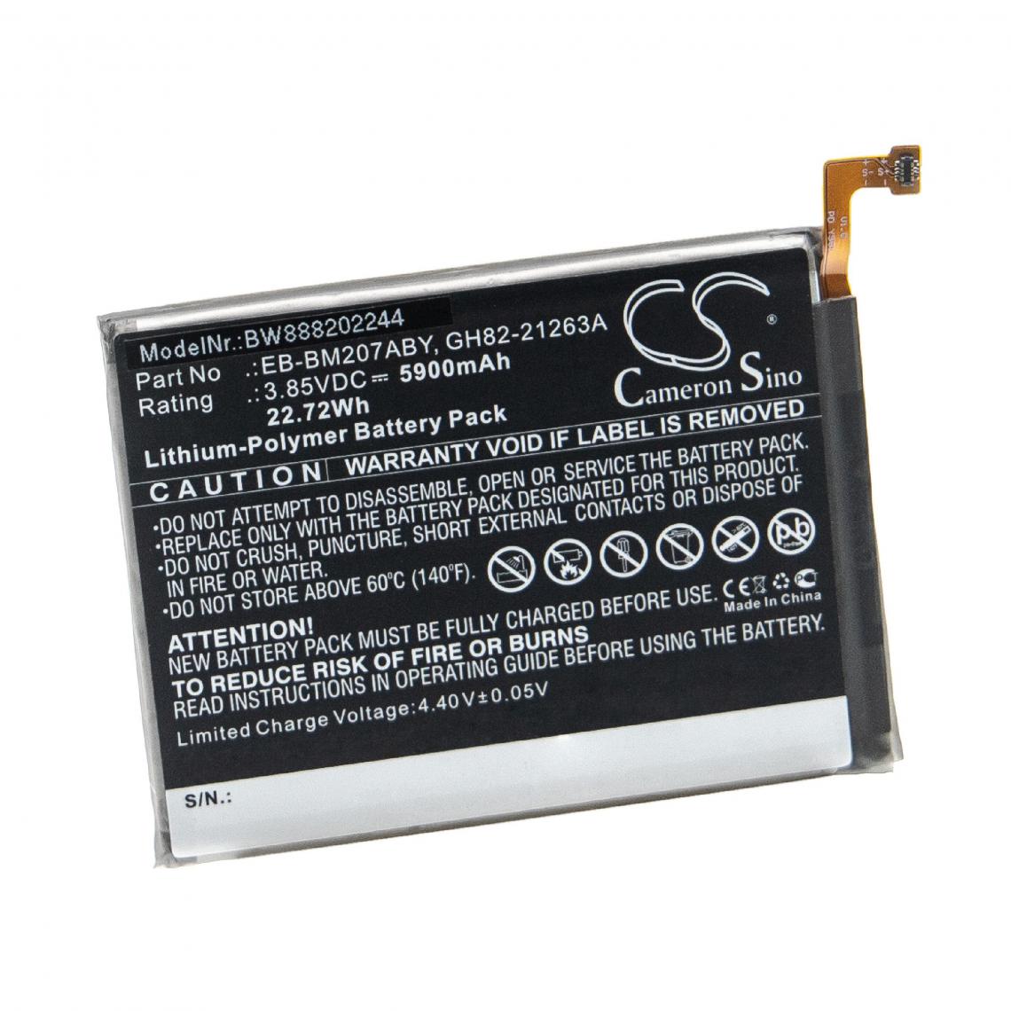 Vhbw - vhbw Batterie compatible avec Samsung SM-M307F, SM-M307F/DS smartphone (5900mAh, 3,85V, Li-polymère) - Batterie téléphone