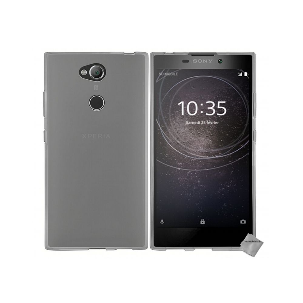 Htdmobiles - Housse etui coque pochette silicone gel fine pour Sony Xperia L2 + verre trempe - GRIS - Autres accessoires smartphone