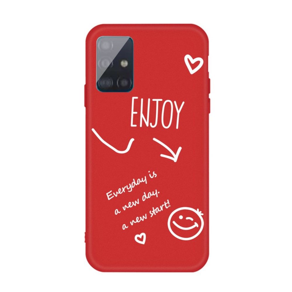 marque generique - Coque en TPU lettres impression mat rouge pour votre Samsung Galaxy A51 - Coque, étui smartphone