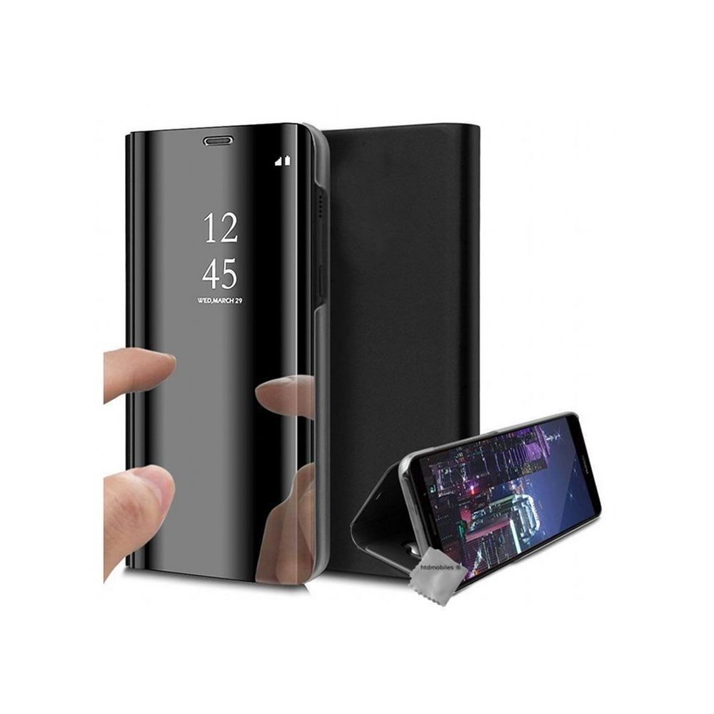 Htdmobiles - Housse etui coque portefeuille clear view pour Samsung Galaxy A80 + film ecran - NOIR - Autres accessoires smartphone