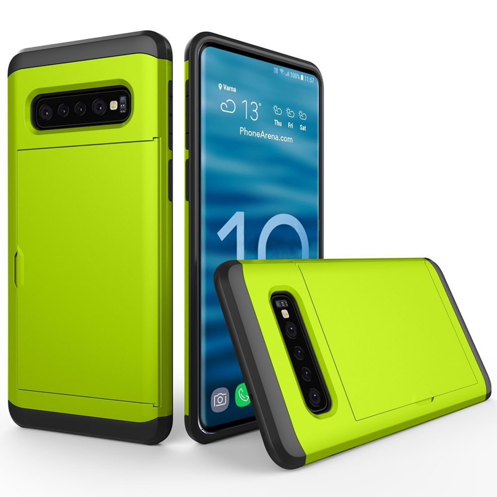 Wewoo - Coque Renforcée Housse de protection blindée antichoc pour Galaxy S10 + avec fente carte verte - Coque, étui smartphone