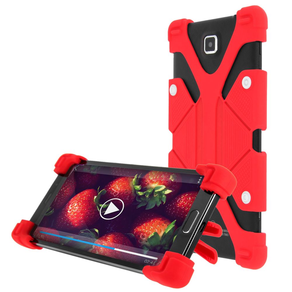 Avizar - Coque smartphone 4.7 à 5.3 pouces Universel Bumper Silicone rouge Mode Support - Coque, étui smartphone