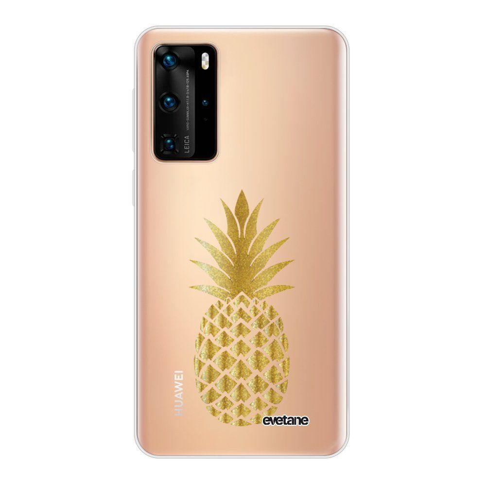 Evetane - Coque Huawei P40 Pro souple transparente Ananas Or Motif Ecriture Tendance Evetane - Coque, étui smartphone