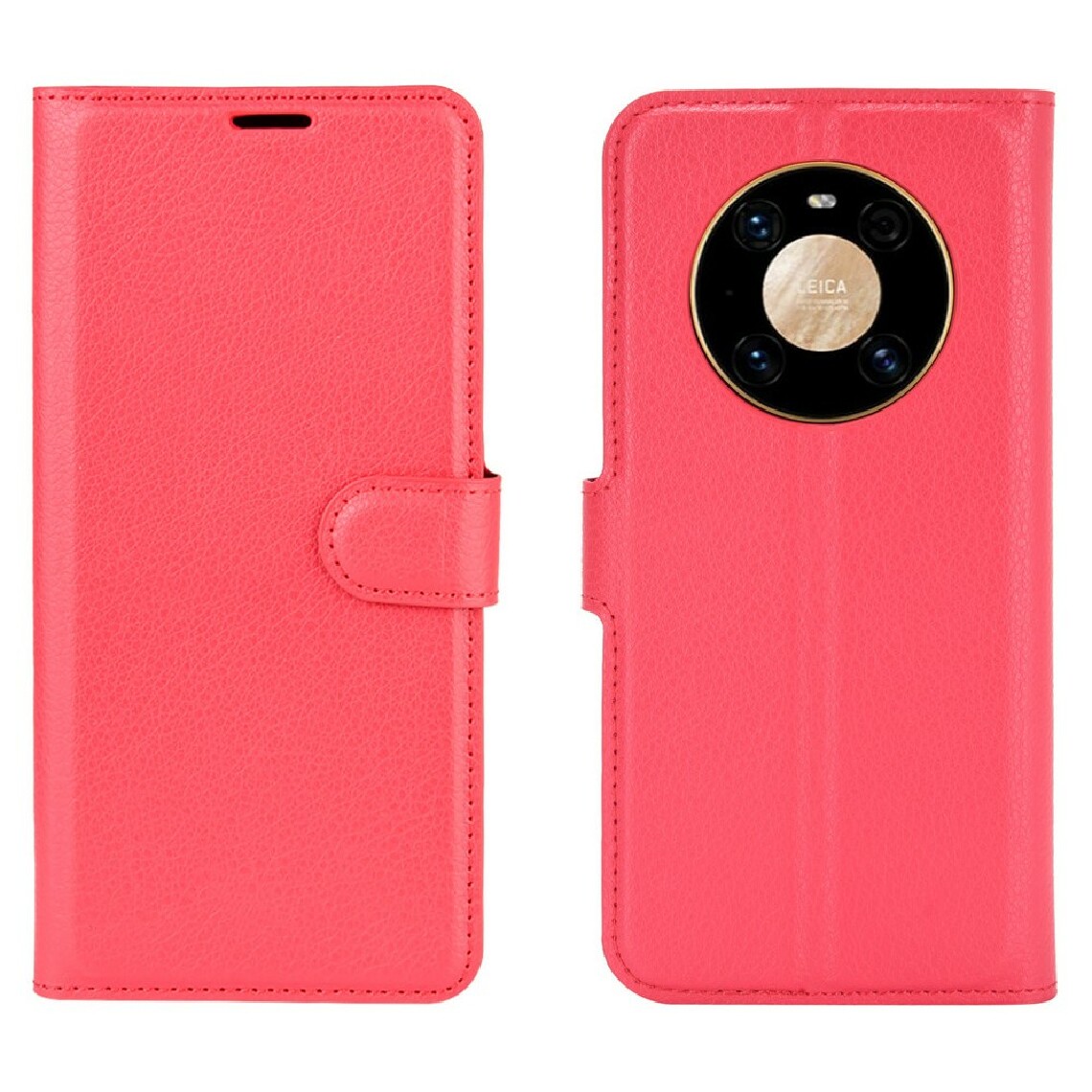 Other - Etui en PU peau de litchi avec support rouge pour votre Huawei Mate 40 Pro - Coque, étui smartphone