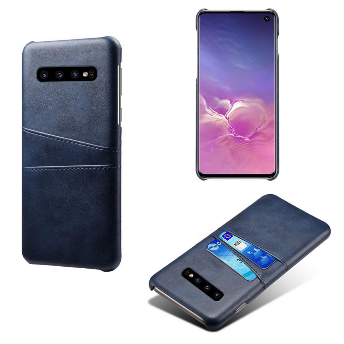 Shot - Coque Porte-cartes pour "SAMSUNG Galaxy S10E" Simili-cuir Protection (BLEU) - Coque, étui smartphone