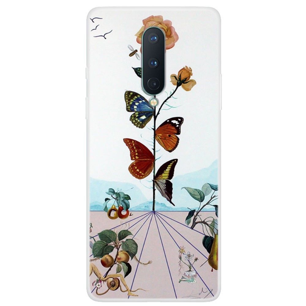 Generic - Coque en TPU impression de motifs souple fleur et papillons pour votre OnePlus 8 - Coque, étui smartphone