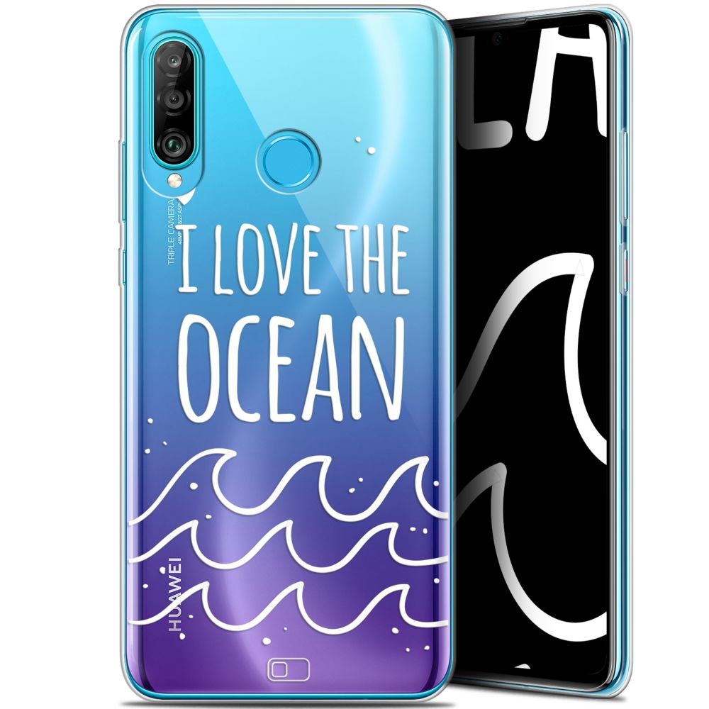 Caseink - Coque Pour Huawei P30 Lite (6.2 ) [Gel HD Collection Summer Design I Love Ocean - Souple - Ultra Fin - Imprimé en France] - Coque, étui smartphone