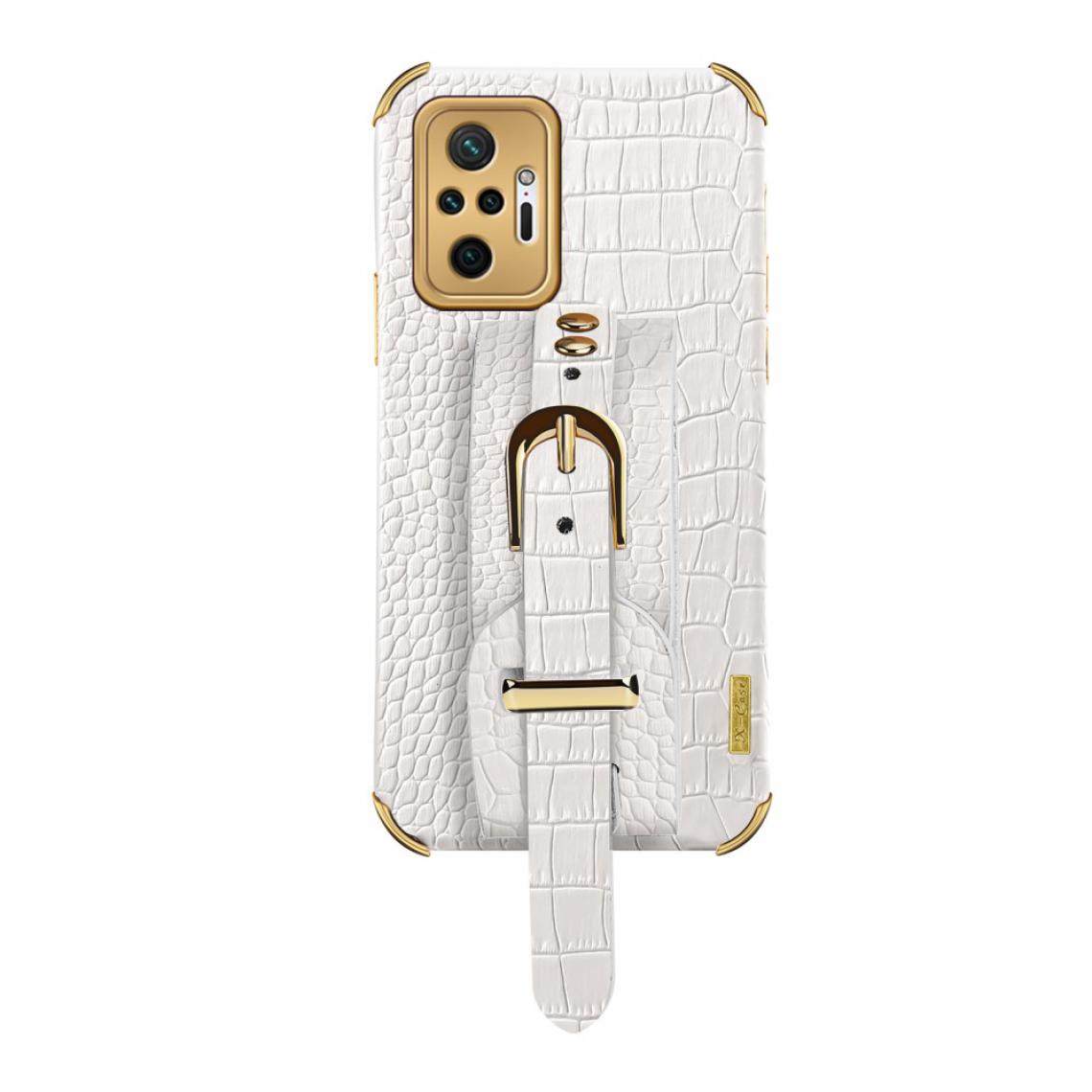 Other - Coque en TPU + PU Conception de texture de crocodile électrolytique 6D enduite blanc pour votre Xiaomi Redmi Note 10 Pro - Coque, étui smartphone