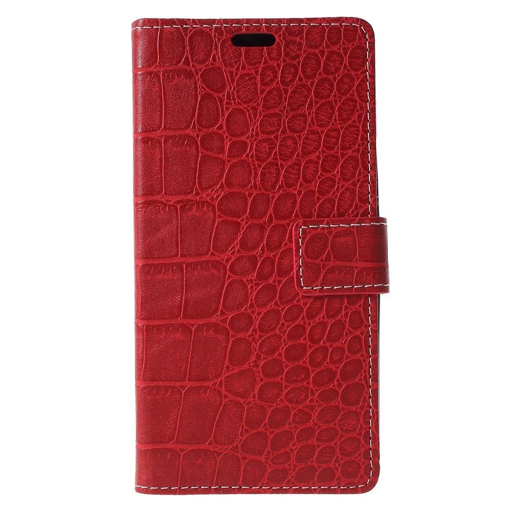 marque generique - Etui en PU cru crocodile rouge pour votre Samsung Galaxy J4 (2018) - Autres accessoires smartphone