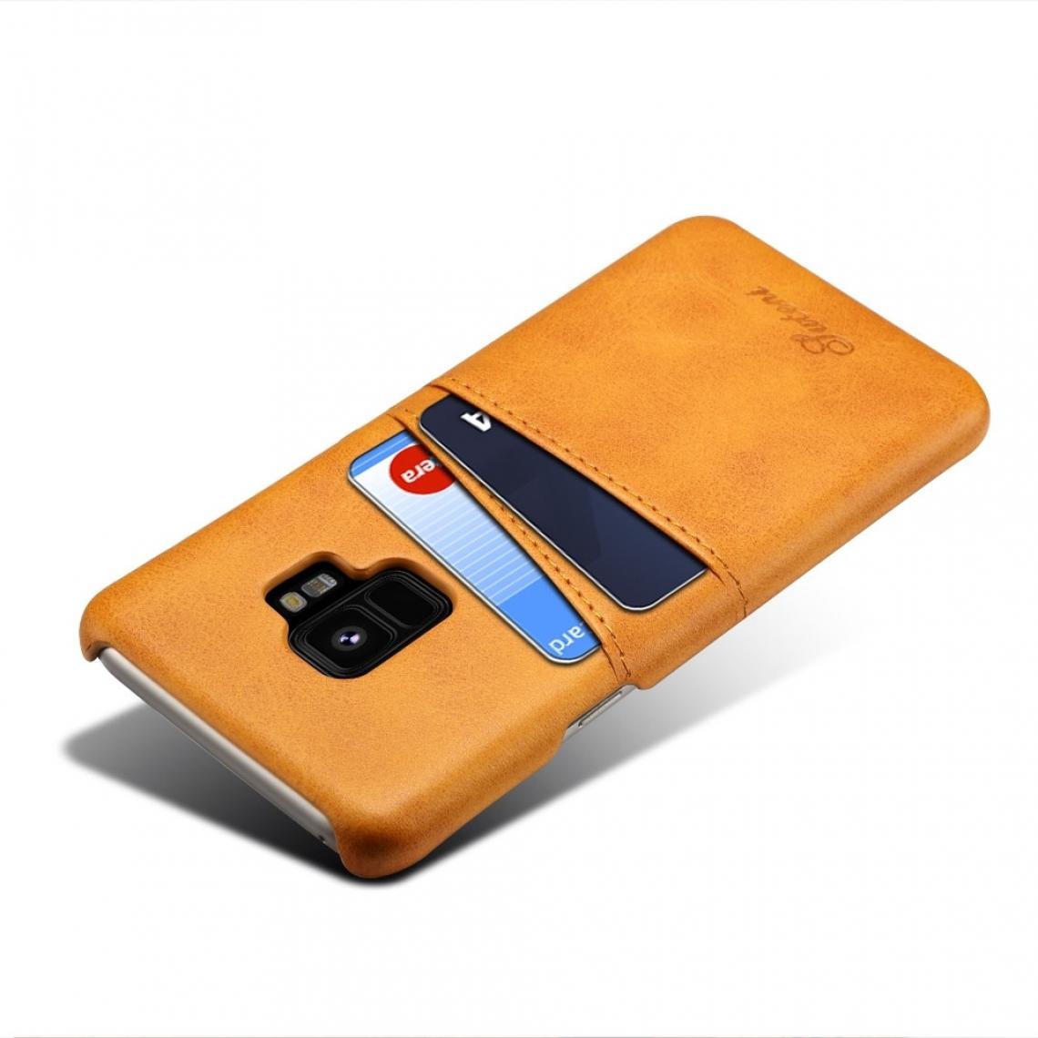 Wewoo - Housse Étui Coque Suteni Calf Texture de protection arrière avec fentes pour cartes Galaxy S9 kaki - Coque, étui smartphone