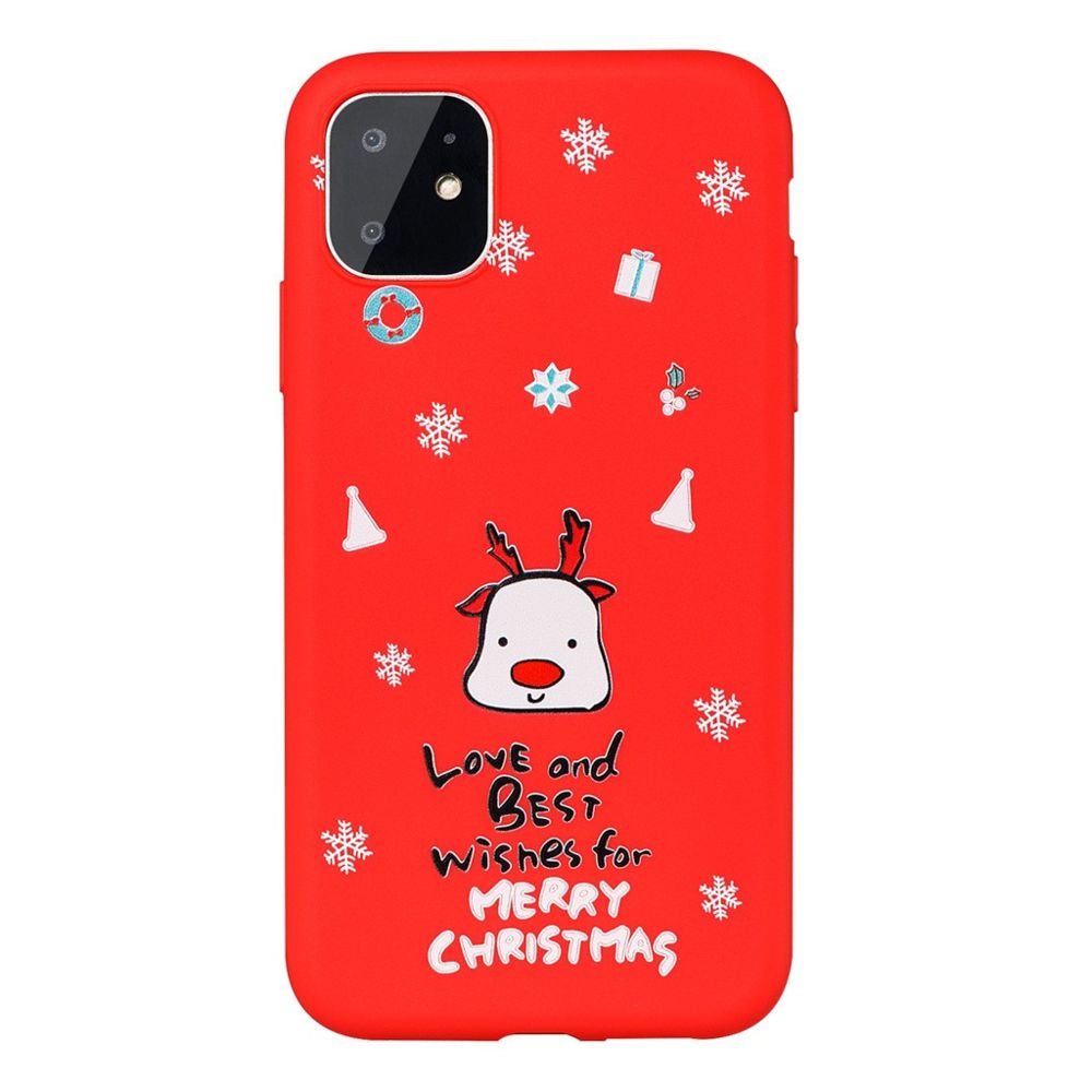 Generic - Cas de vacances de Noël de neige en silicone couverture Convient pour iPhone 11 6.1 pouces cadeau red - Autres accessoires smartphone