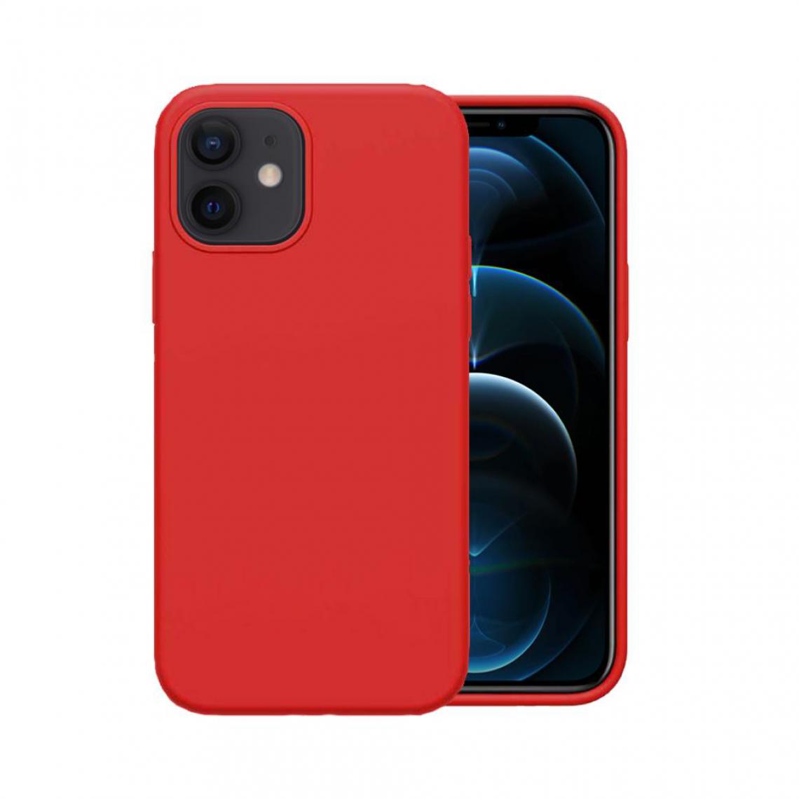 Inexstart - Coque Housse Silicone Soft Touch Rouge pour Apple iPhone 12 - Coque, étui smartphone