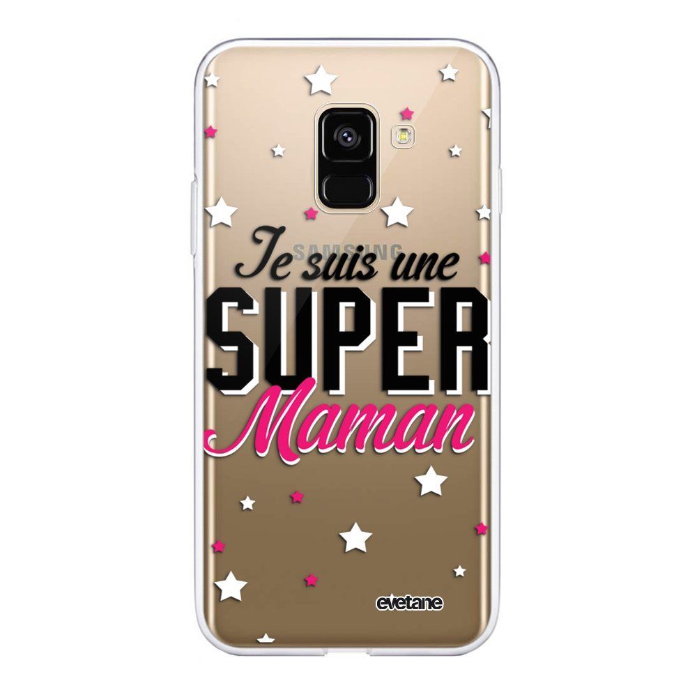 Evetane - Coque Samsung Galaxy A8 2018 souple Super Maman Motif Ecriture Tendance Evetane. - Coque, étui smartphone