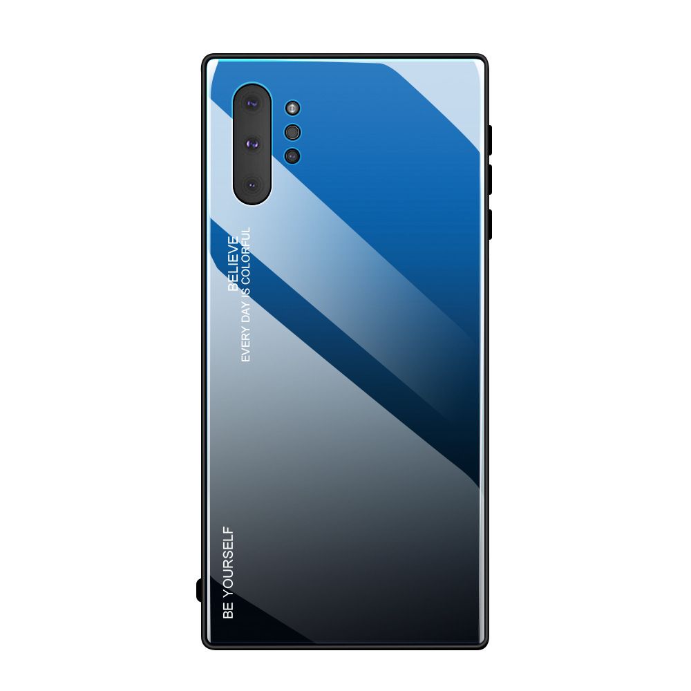 marque generique - Coque en verre trempé antichoc unique pour Samsung Galaxy A9 Star / A8 Star - Bleu&Noir - Autres accessoires smartphone