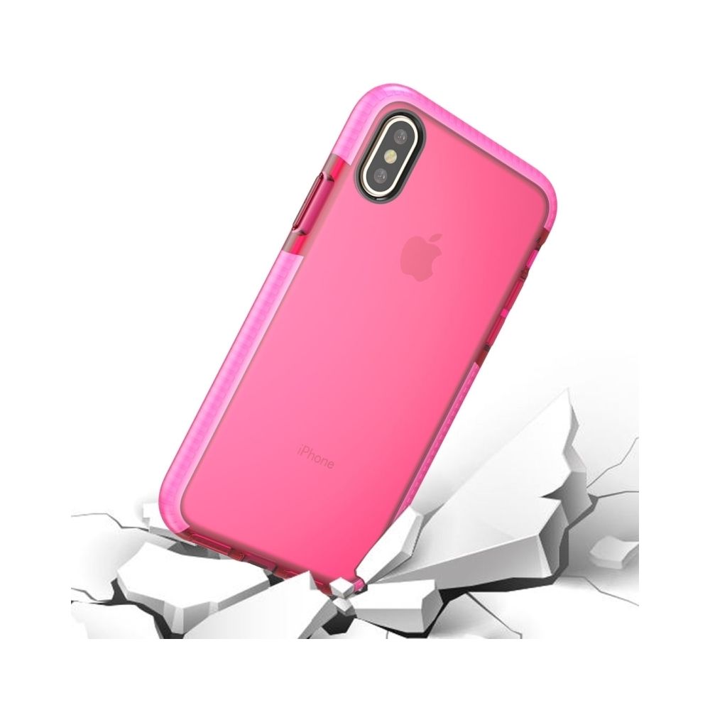 Wewoo - Coque Transparent et rose pour iPhone X Mode Texture Anti-collision TPU Étui de protection - Coque, étui smartphone