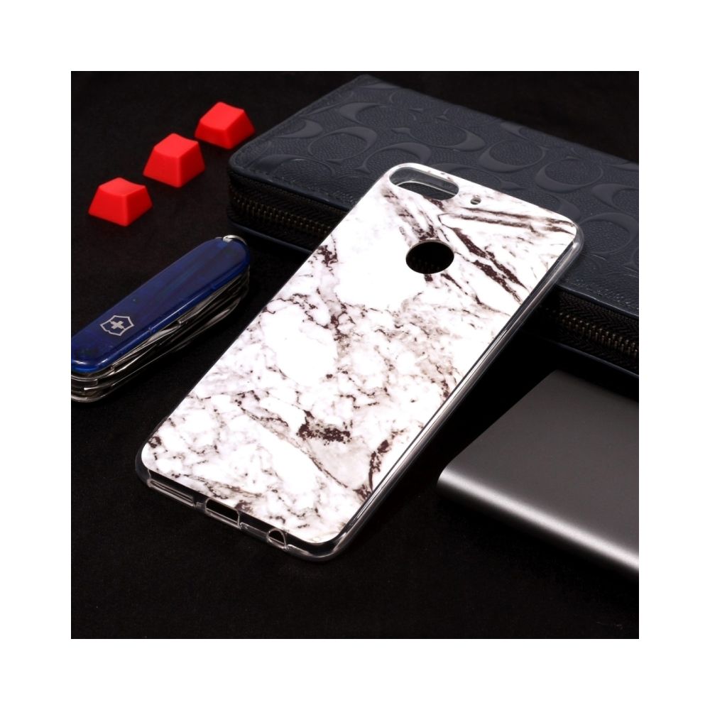 Wewoo - Coque Housse en TPU Motif Marble Pour HTC Desire 12 Plus Blanc - Coque, étui smartphone